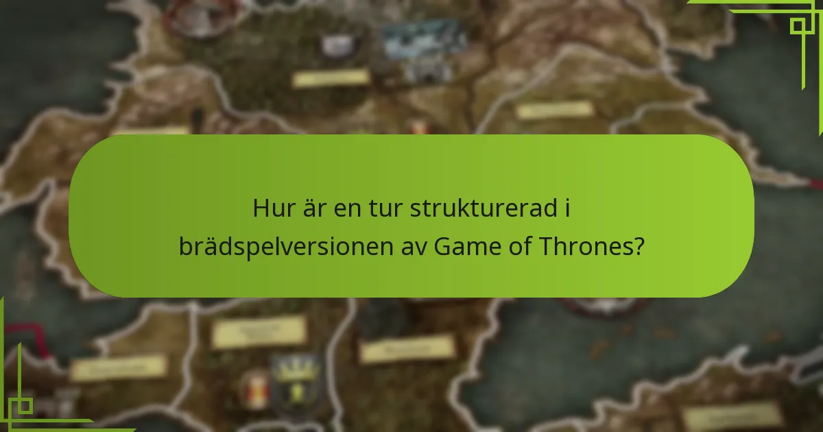 Hur är en tur strukturerad i brädspelversionen av Game of Thrones?