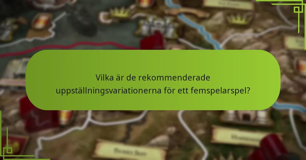 Vilka vanliga fallgropar bör undvikas i en femspelaruppställning?